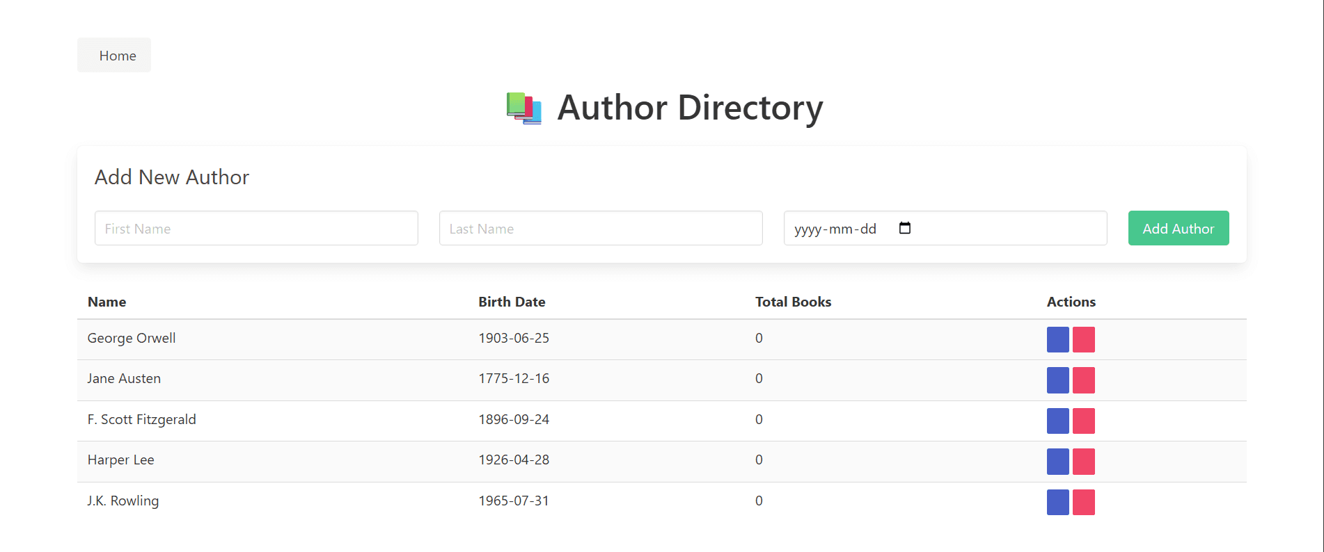 Authors & Books Library